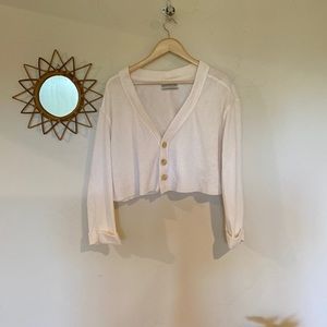 Urban Outfitters Cropped Ribbed Cardigan